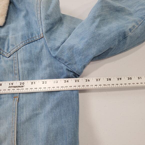 Vintage Lee Storm Rider Jacket Mens Large Sherpa Lined Workwear Thrashed 80s - Picture 10 of 14
